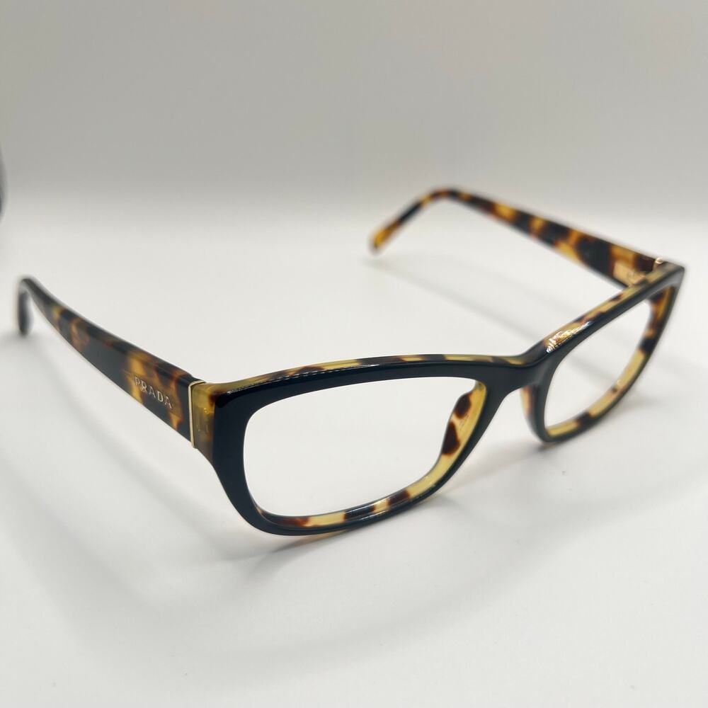 Prada VPR18O NAI-1O1 Eyeglasses Black Tortoise Frames Only Italy 52-18-135